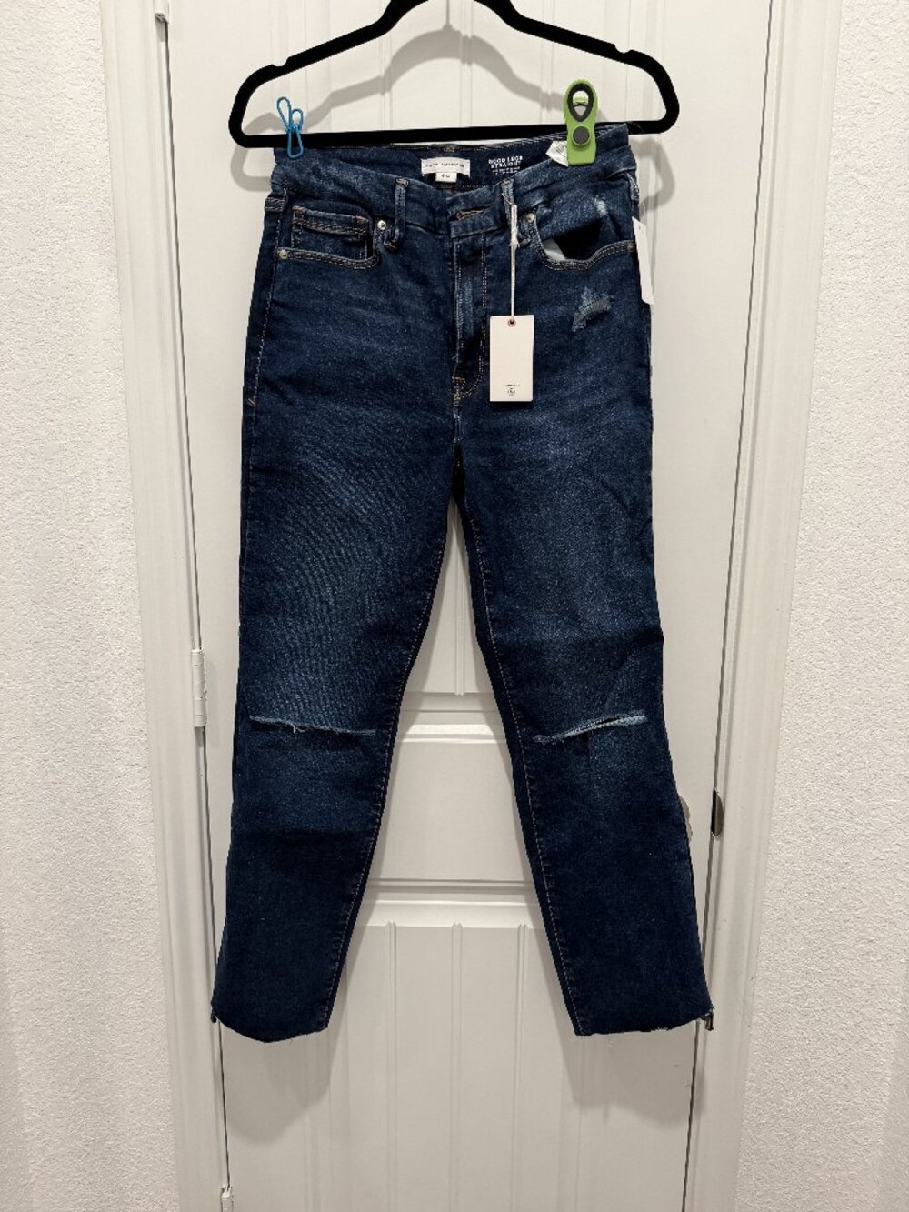 Good American Always Fits Good Legs Straight Jeans Distressed Size 6-12